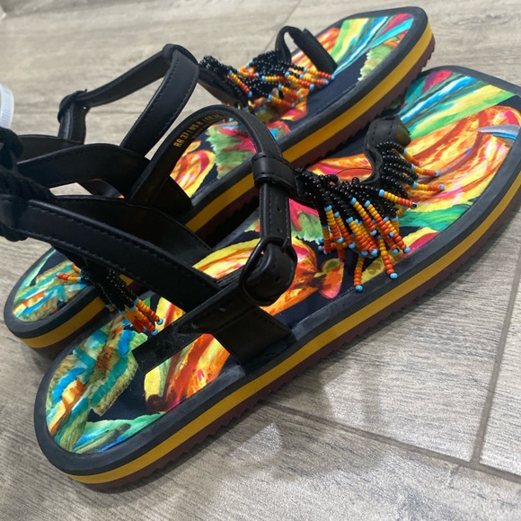 Farm Rio tassel ankle wrap sandals size 8 - Picture 3 of 10